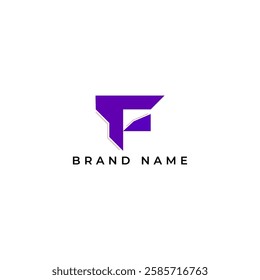 ILLUSTRATION LETTER F GEOMETRIC  LOGO ICON PURPLE COLOR TEMPLATE SIMPLE MINIMALIST ELEMENT DESIGN SIMPLE VECTOR GOOD FOR APPS, BRAND 