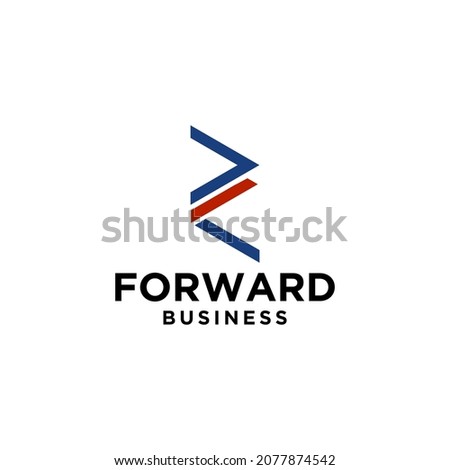 illustration letter F initial identity forward next bigger smaller logo icon symbol sign arrow design concept