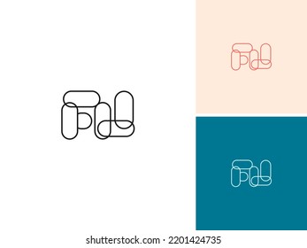 ILLUSTRATION LETTER FU MODERN LOGO ICON DESIGN VECTOR