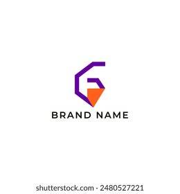 ILLUSTRATION LETTER G GEOMETRIC LOGO ICON PURPLE ORANGE COLOR TEMPLATE SIMPLE MINIMALIST ELEMENT DESIGN SIMPLE VECTOR GOOD FOR APPS, BRAND 