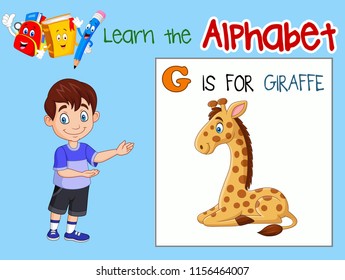 Illustration of letter G is for Giraffe