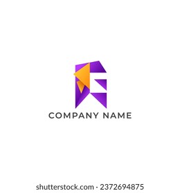 ILLUSTRATION LETTER G GRADIENT PURPLE ORANGE COLOR TECH GEOMETRIC LOGO ICON TEMPLATE ELEMENT DESIGN VECTOR