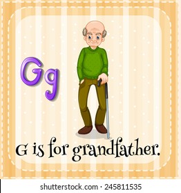 Illustration of a letter g is for grandfather