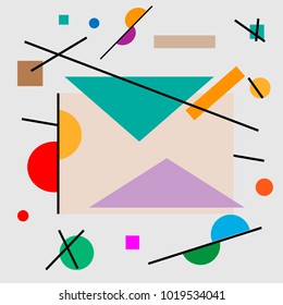 Illustration Letter. Geometric illustration of retro letter cubism supermatism.