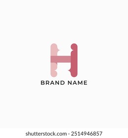 ILLUSTRATION LETTER H GEOMETRIC  LOGO ICON RED COLOR TEMPLATE SIMPLE MINIMALIST ELEMENT DESIGN SIMPLE VECTOR GOOD FOR APPS, BRAND 