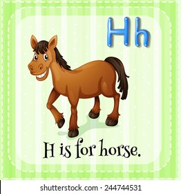 Illustration of a letter H is for horse