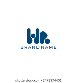 ILLUSTRATION LETTER H R GEOMETRIC  LOGO ICON BLUE COLOR TEMPLATE SIMPLE MINIMALIST ELEMENT DESIGN SIMPLE VECTOR GOOD FOR APPS, BRAND 