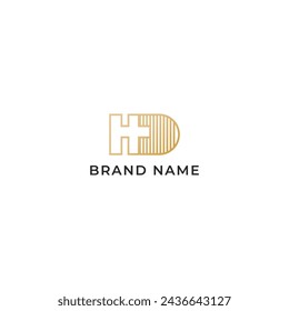 ILLUSTRATION LETTER HD GEOMETRIC LOGO ICON GRADIENT GOLD COLOR TEMPLATE SIMPLE MINIMALIST ELEMENT DESIGN SIMPLE VECTOR GOOD FOR APPS, BRAND 