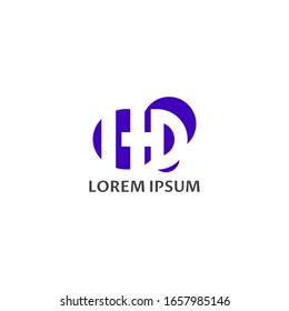 ILLUSTRATION LETTER HD GRADIENT BLUE COLOR TECH GEOMETRIC LOGO ICON TEMPLATE DESIGN ELEMENT VECTOR