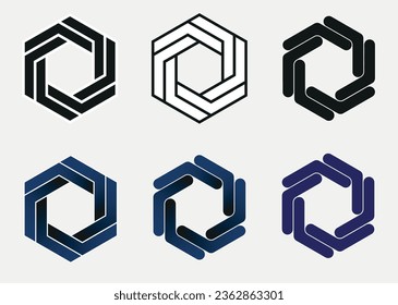 illustration of a letter hexagon