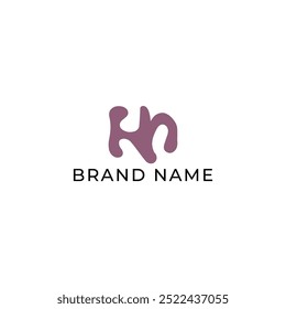 LETRA DE ILUSTRAÇÃO HU DESENHADO À MÃO ÍCONE DE LOGOTIPO PASTEL VERMELHO PLANO MODELO DE COR SIMPLES ELEMENTO MINIMALISTA DESIGN VETOR SIMPLES BOM PARA APLICATIVOS, MARCA 