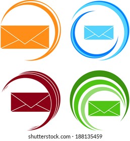 Illustration of letter icons. Vector illustration. Abstract pattern.