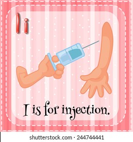 Illustration of a letter I is for injection