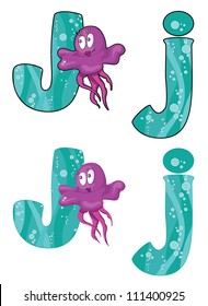 illustration of a letter J jellyfish