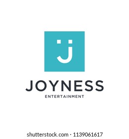 Illustration letter J shaped logo that resembles a smiling person logo design