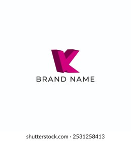 ILLUSTRATION LETTER K GEOMETRIC  LOGO ICON PINK COLOR TEMPLATE SIMPLE MINIMALIST ELEMENT DESIGN SIMPLE VECTOR GOOD FOR APPS, BRAND 