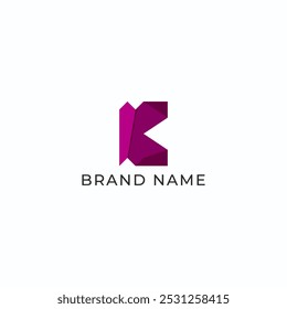 ILLUSTRATION LETTER K GEOMETRIC  LOGO ICON PINK COLOR TEMPLATE SIMPLE MINIMALIST ELEMENT DESIGN SIMPLE VECTOR GOOD FOR APPS, BRAND 