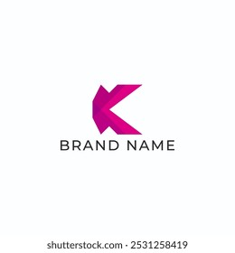 ILLUSTRATION LETTER K GEOMETRIC  LOGO ICON PINK COLOR TEMPLATE SIMPLE MINIMALIST ELEMENT DESIGN SIMPLE VECTOR GOOD FOR APPS, BRAND 