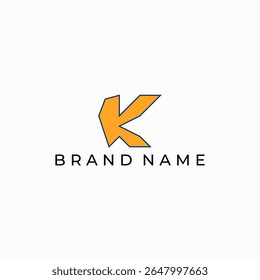 ILLUSTRATION LETTER K GEOMETRIC  LOGO ICON FLAT COLOR TEMPLATE SIMPLE MINIMALIST ELEMENT DESIGN SIMPLE VECTOR GOOD FOR APPS, BRAND 