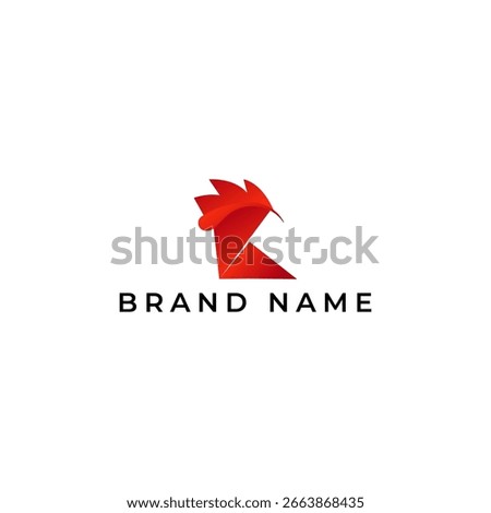 ILLUSTRATION LETTER K WITH HEAD ROOSTER GEOMETRIC LOGO ICON ORANGE RED GRADIENT COLOR TEMPLATE SIMPLE MINIMALIST ELEMENT DESIGN SIMPLE VECTOR GOOD FOR APPS, BRAND 