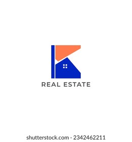 ILLUSTRATION LETTER K WITH HOME.MODERN HOUSE. RESENTIAL BUILDING SIMPLE MINIMALIST LOGO ICON ELEMENT DESIGN VECTOR. GOOD FOR REAL ESTATE, PROPERTY INSDUSTRY