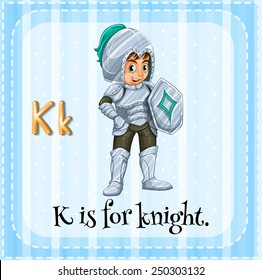 Illustration of a letter K is for knight