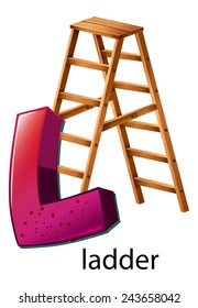 Illustration of a letter L is for ladder