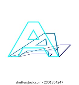 Illustration of letter a with layers