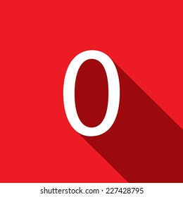 A Illustration of a Letter with a Long Shadow - Letter 0