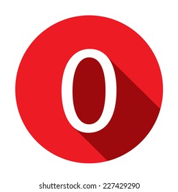 A Illustration of a Letter with a Long Shadow - Letter 0