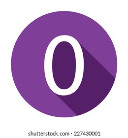 A Illustration of a Letter with a Long Shadow - Letter 0