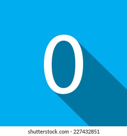 A Illustration of a Letter with a Long Shadow - Letter 0