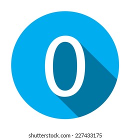A Illustration of a Letter with a Long Shadow - Letter 0