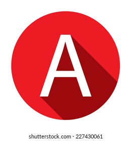 A Illustration of a Letter with a Long Shadow - Letter A