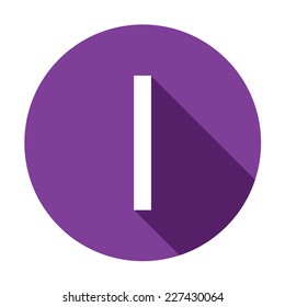 A Illustration of a Letter with a Long Shadow - Letter I