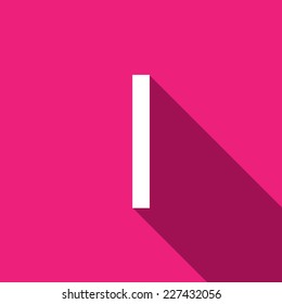 A Illustration of a Letter with a Long Shadow - Letter I