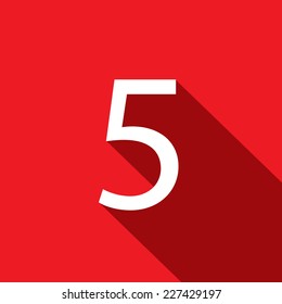 A Illustration of a Letter with a Long Shadow - Letter 5