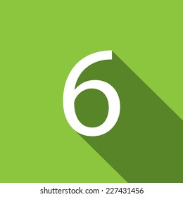 A Illustration of a Letter with a Long Shadow - Letter 6