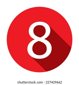 A Illustration of a Letter with a Long Shadow - Letter 8
