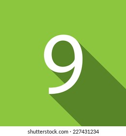 A Illustration of a Letter with a Long Shadow - Letter 9