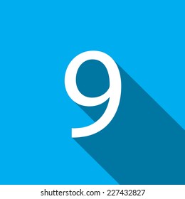 A Illustration of a Letter with a Long Shadow - Letter 9