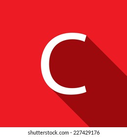A Illustration of a Letter with a Long Shadow - Letter C