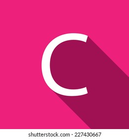 A Illustration of a Letter with a Long Shadow - Letter C