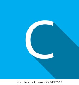 A Illustration of a Letter with a Long Shadow - Letter C