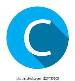 A Illustration of a Letter with a Long Shadow - Letter C