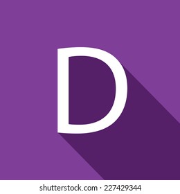 A Illustration of a Letter with a Long Shadow - Letter D