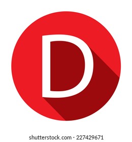 A Illustration of a Letter with a Long Shadow - Letter D