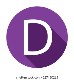 A Illustration of a Letter with a Long Shadow - Letter D