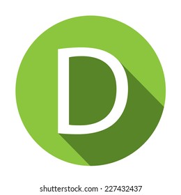 A Illustration of a Letter with a Long Shadow - Letter D
