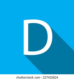 A Illustration of a Letter with a Long Shadow - Letter D